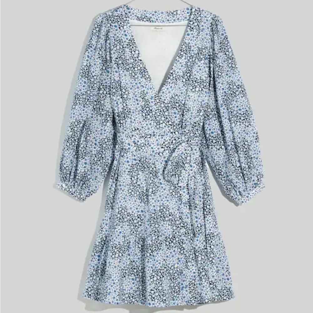 Madewell Quilted Print Floral Wrap Dress